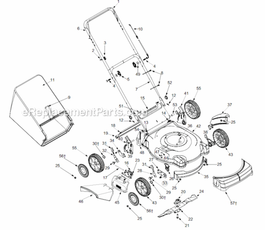 Page A Diagram and Parts List for 11A-439P701  Yard Man Lawn Mower